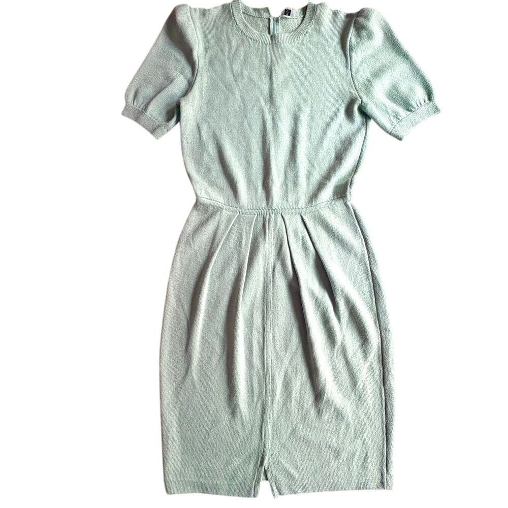 St. John Collection Mint Green Short Sleeve Sheath Dress